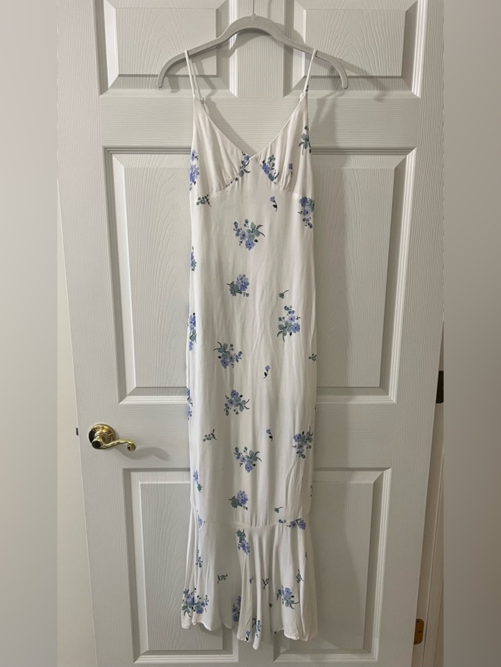 Princess Polly White & Blue Floral Maxi Dress